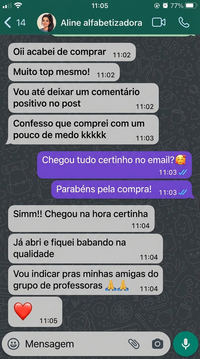 Aline comentando logo após a compra