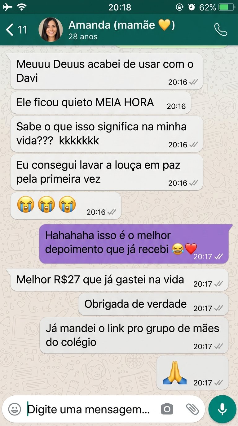 Amanda comentando sobre a rotina com o material